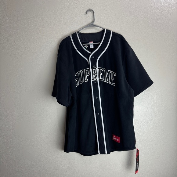Supreme Polartec Baseball Jersey Black Size XXL - Picture 1 of 7